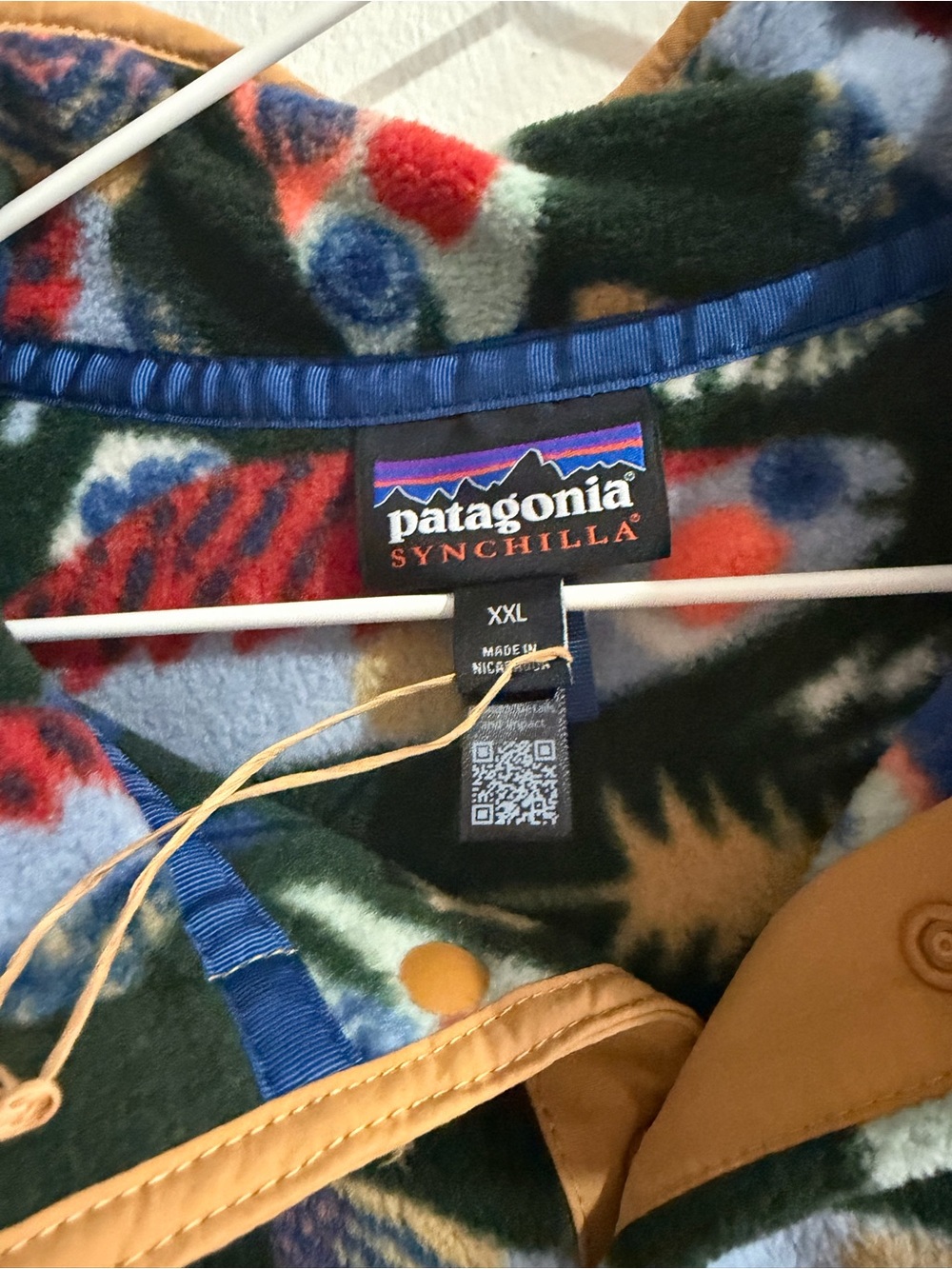 Patagonia Mens Green Multi-Color Fleece Pullover Jacket - Picture 3 of 4